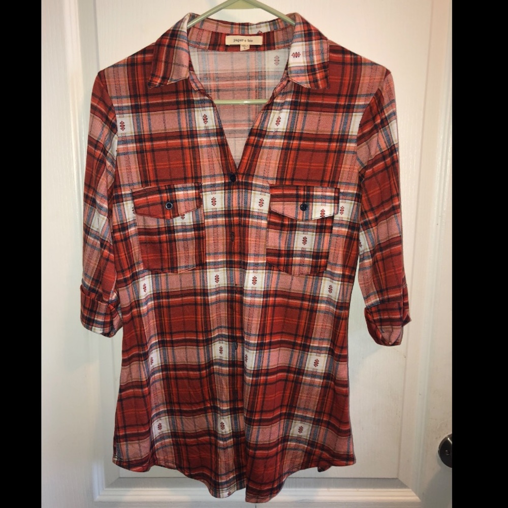 Plaid MidSleeve Button Down